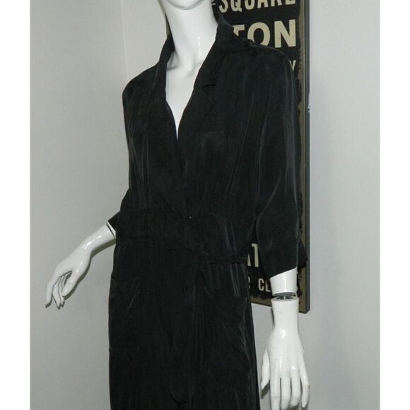 ba&sh Dress Size Large 3 Black Aimee Midi Wrap Collared Pockets  Dress - Picture 9 of 16